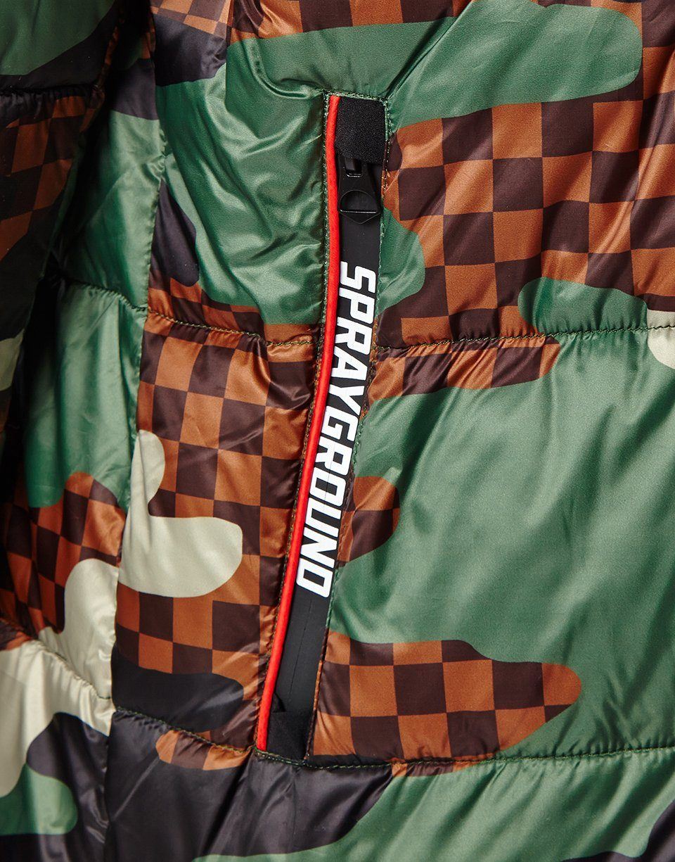 SPRAYGROUND® OUTERWEAR CAMO CHECKERED PUFFER