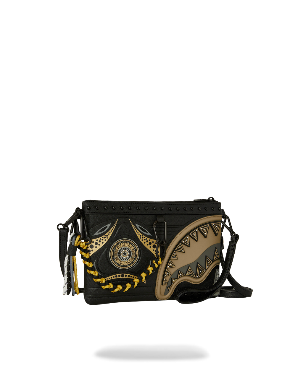 A.I. AFRICAN INTELLIGENCE SHARKS OF THE GOLD OCEAN CROSSOVER CLUTCH - SANDFLOWER COLLAB