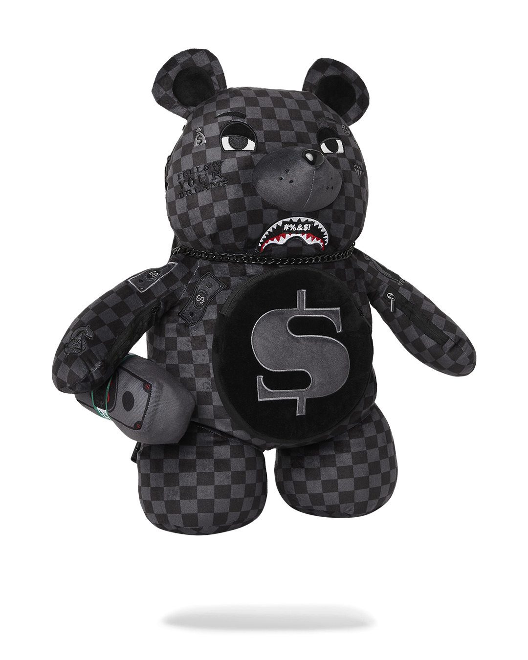 'WHAT THE BEEP' SHARK MONEYBEAR TEDDYBEAR BACKPACK