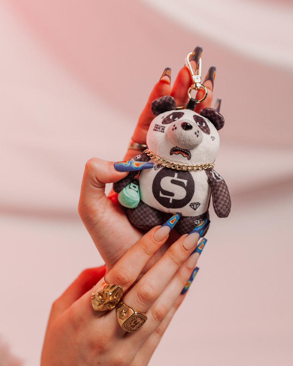 PANDA SKI MASK BEAR KEYCHAIN