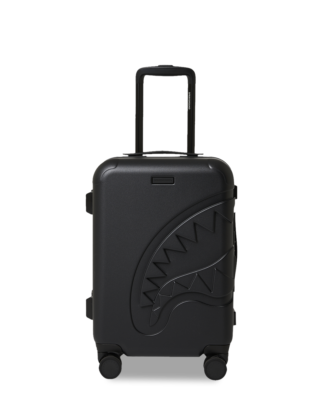 THE JOURNEY BEGINS SHARKITECTURE CARRY-ON LUGGAGE BLACK WITH EXTRA STICKERS