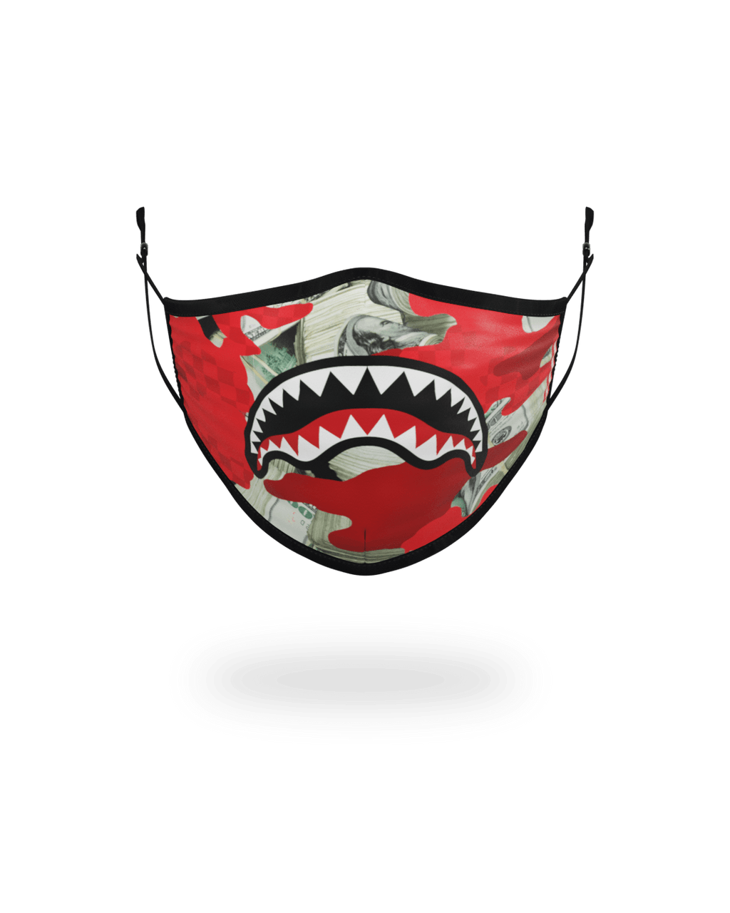 ADULT MONEY CAMO (RED) FORM-FITTING FACE MASK