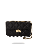 SPRAYGROUND® HANDBAG NOIR QUILT GOLD CHAIN SHARK HANDBAG