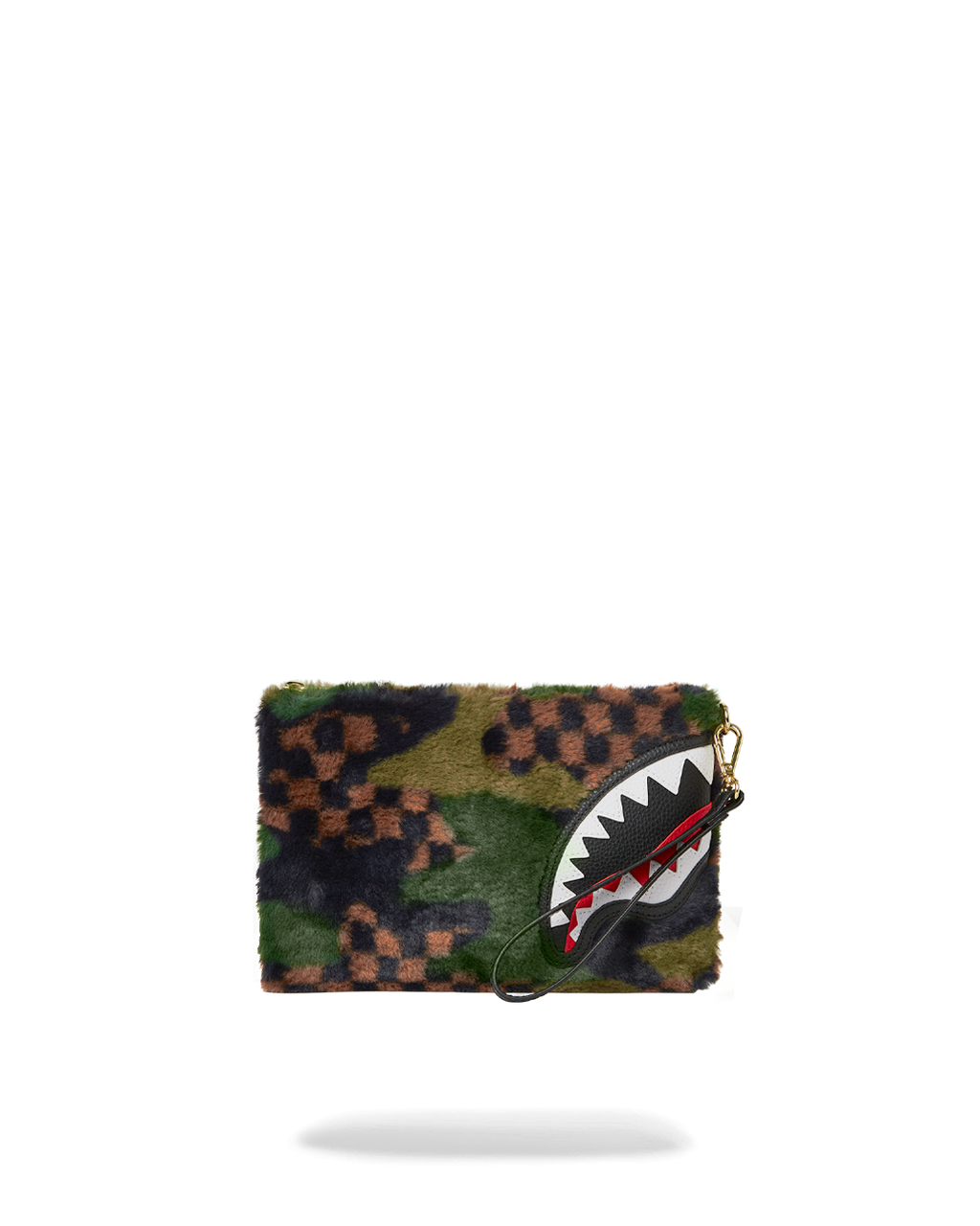 SPRAYGROUND® POUCHETTE 3AM GREEN FURR CROSSOVER CLUTCH