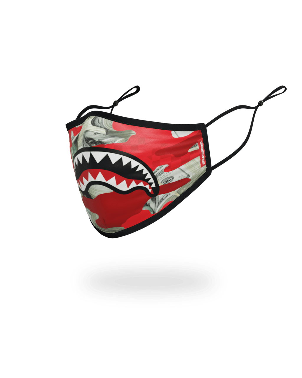 ADULT MONEY CAMO (RED) FORM-FITTING FACE MASK