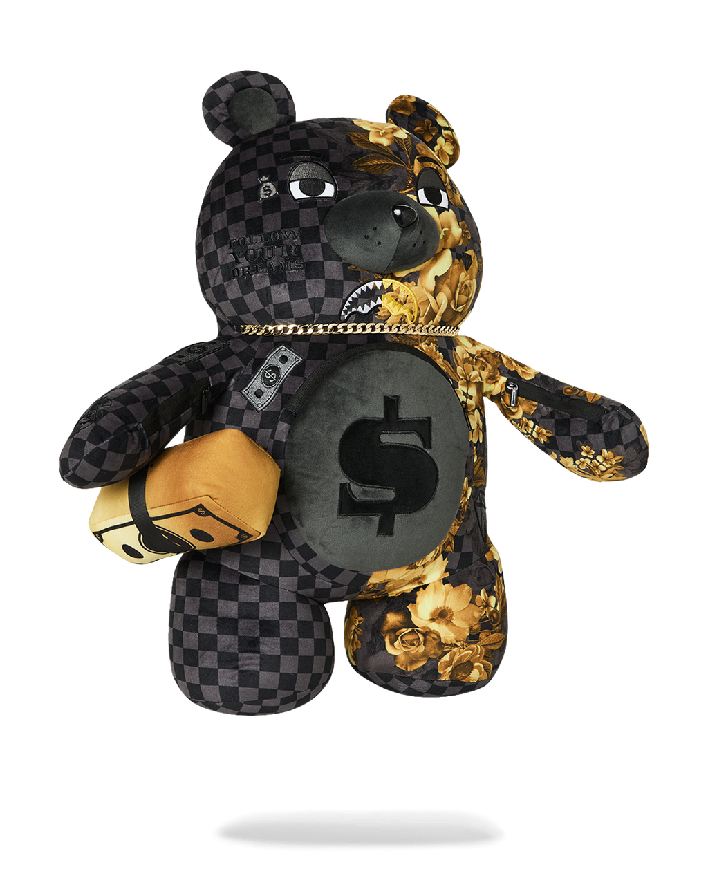 SPRAYGROUND® BACKPACK GOLD FLORAL REMIX MONEYBEAR BACKPACK