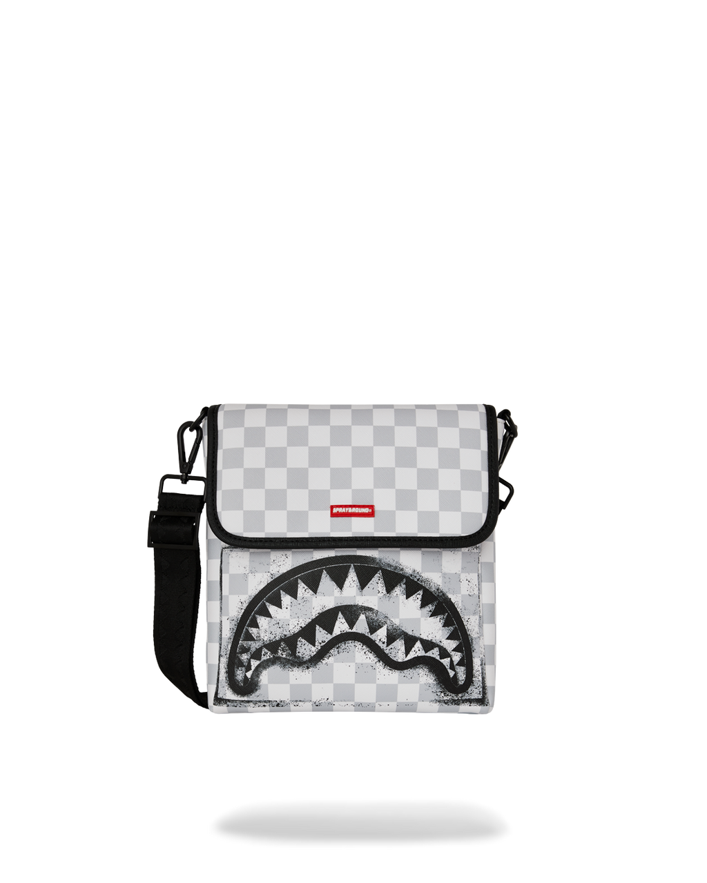 SPRAYGROUND® SLING BLACK STENCIL SHARK MESSENGER SLING