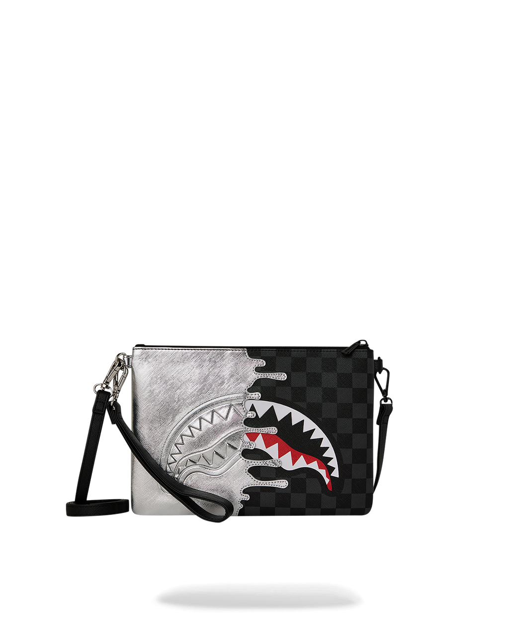 SPRAYGROUND® POUCHETTE SILVER SIDE DRIP CROSSOVER CLUTCH